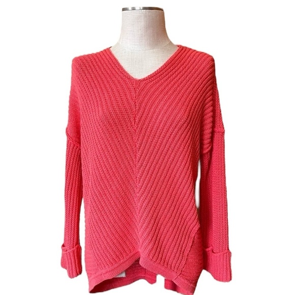 Caslon Medium Oversized Sweater Reverse Hem Cuffed - Picture 2 of 10